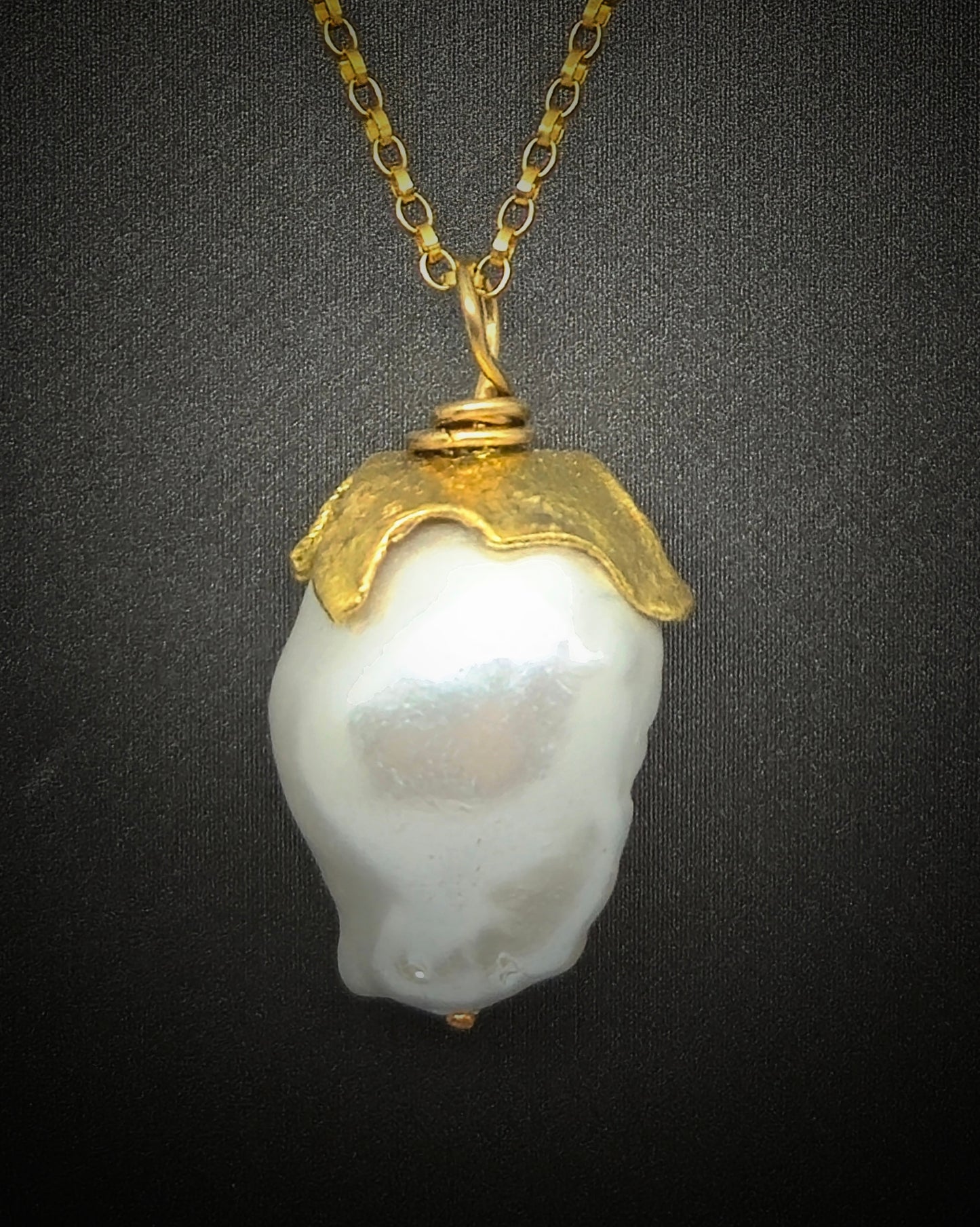 Handcrafted Baroque Pearl Gold Necklace