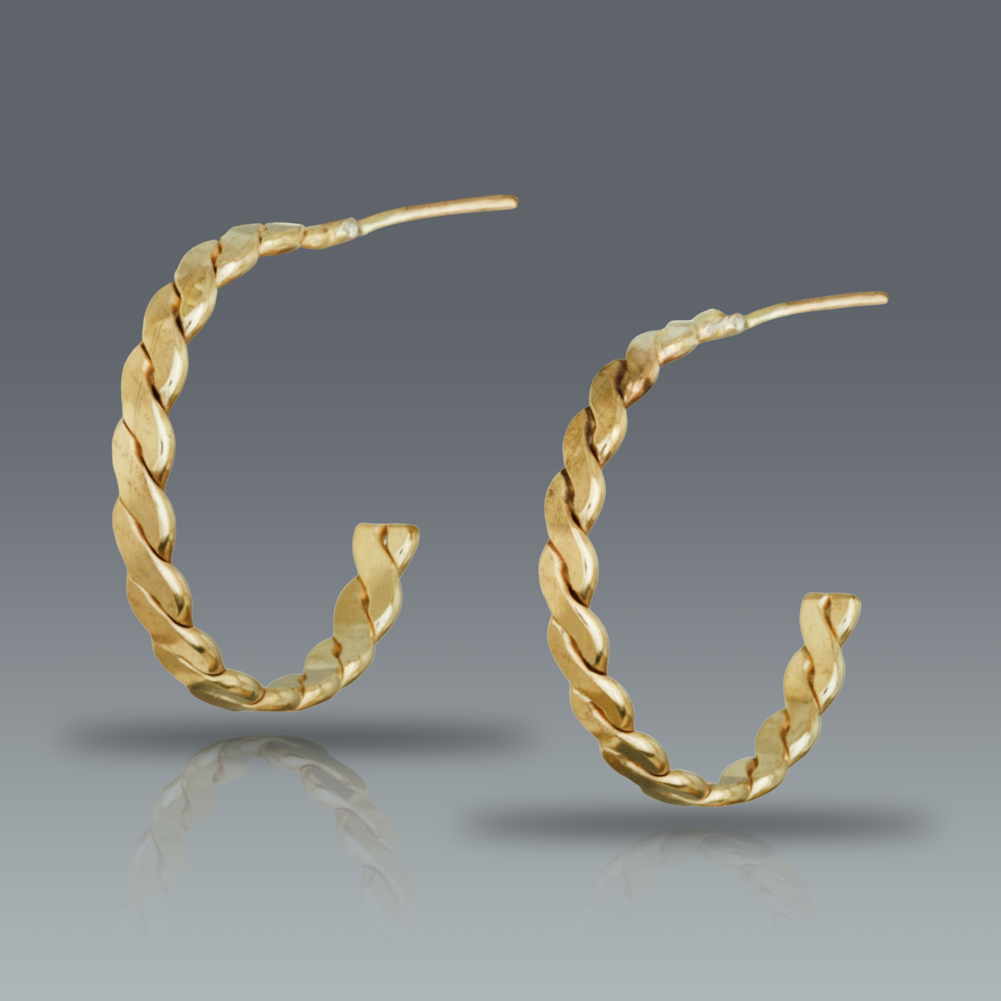 14k Gold Filled Braided Wire Hoop Earrings