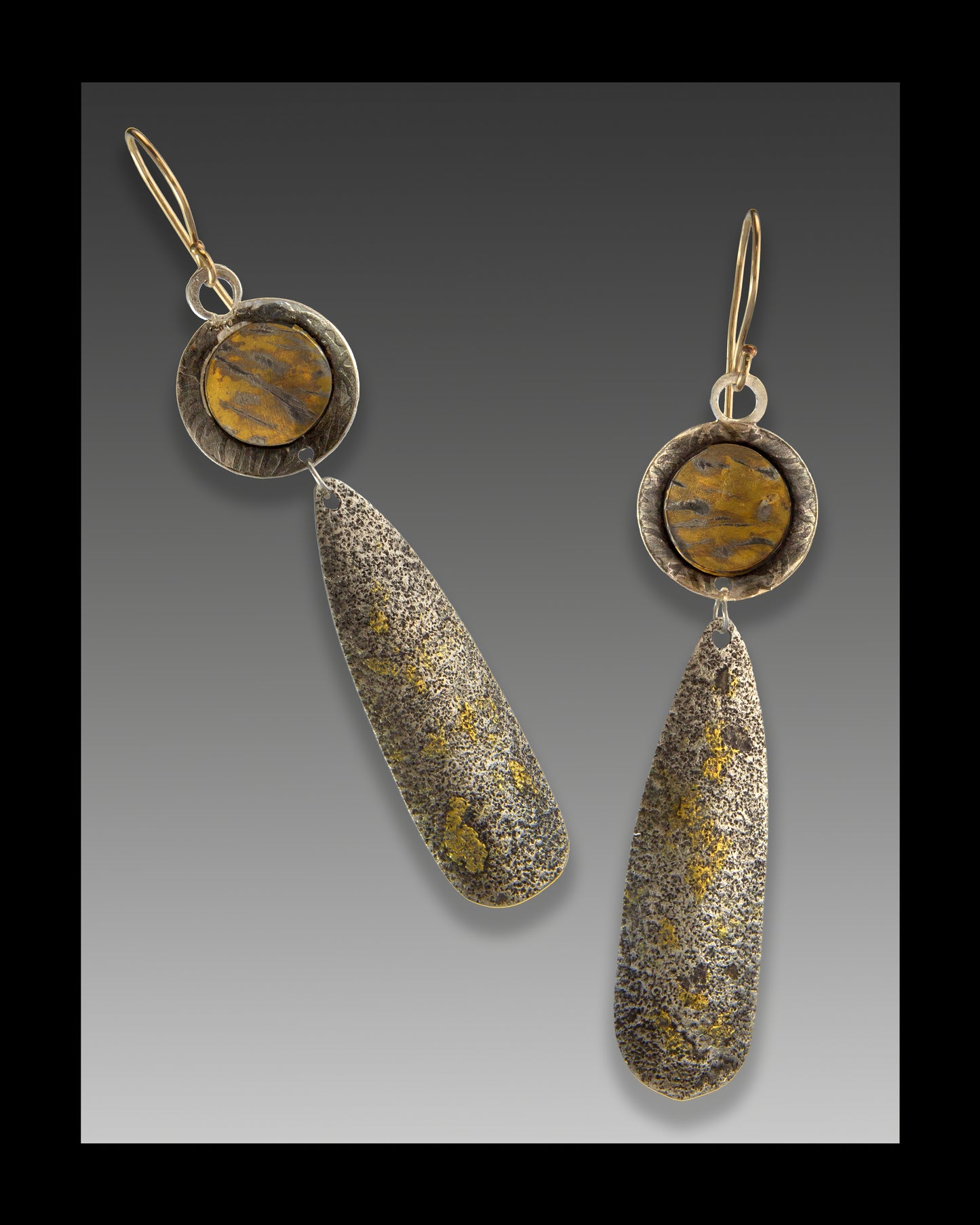 Sterling Silver Teardrop Earrings w/ 24k gold bimetal