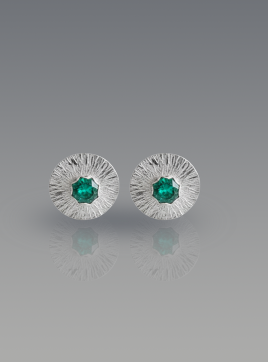 Emerald Halo Studs